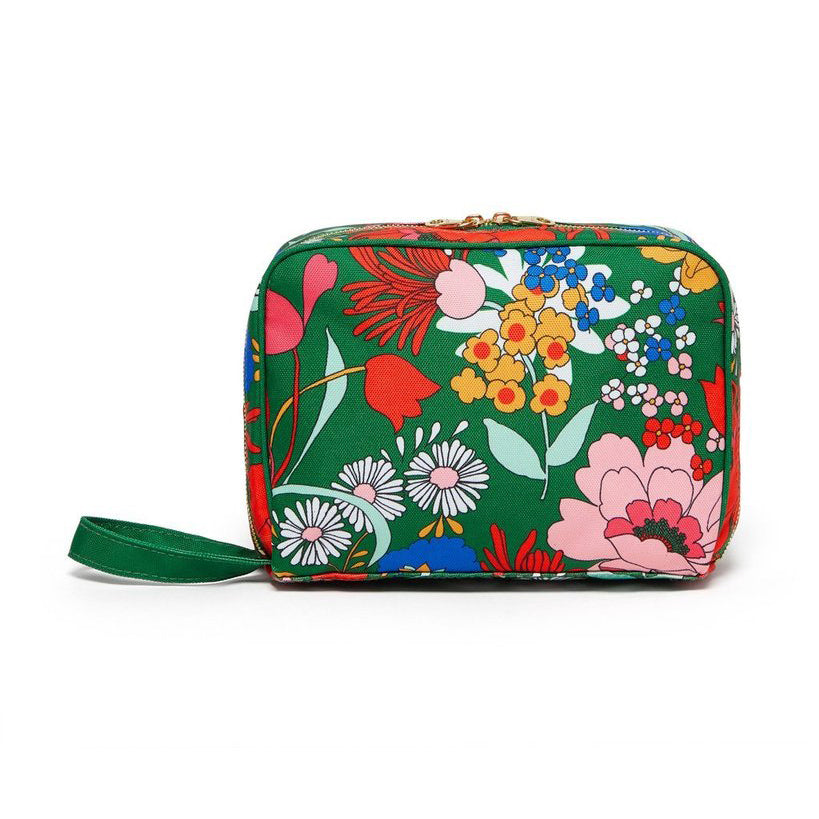 The Getaway Toiletries Bag - Emerald Super Bloom