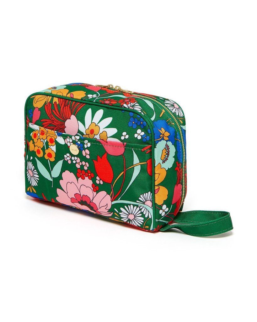 The Getaway Toiletries Bag - Emerald Super Bloom