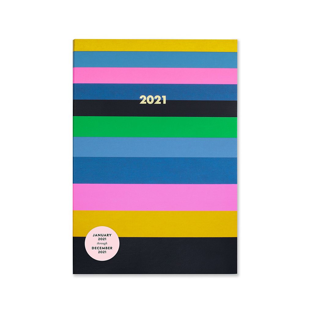 12 Month Bookcloth Planner - Enchanted Stripes