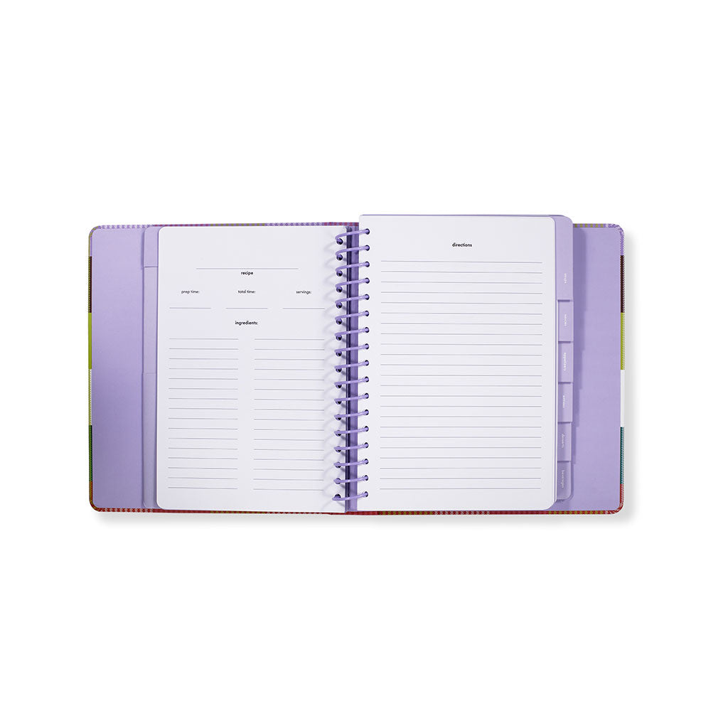 Recipe Book - Rainbow Plaid