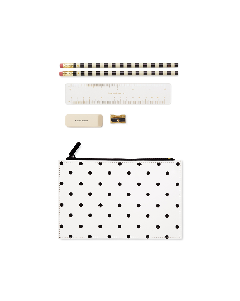 Pencil Pouch - Black Spade Dot