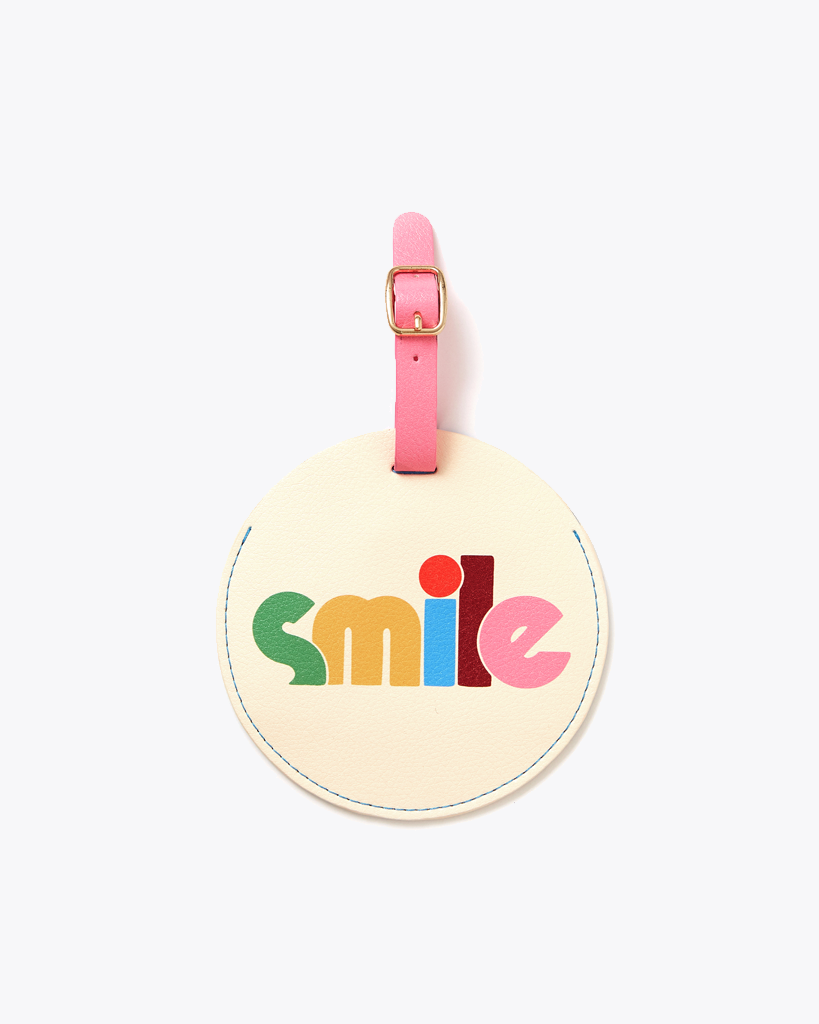 The Getaway Round Luggage Tag - Smile