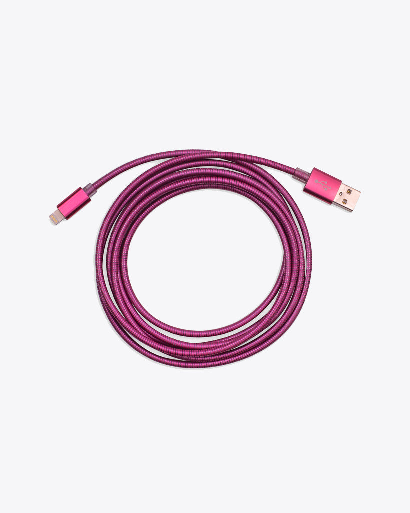 Back Me Up! (Longer) Charging Cord - Metallic Pink