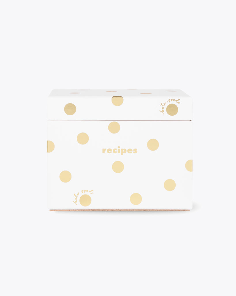 Recipe Box - Gold Dot