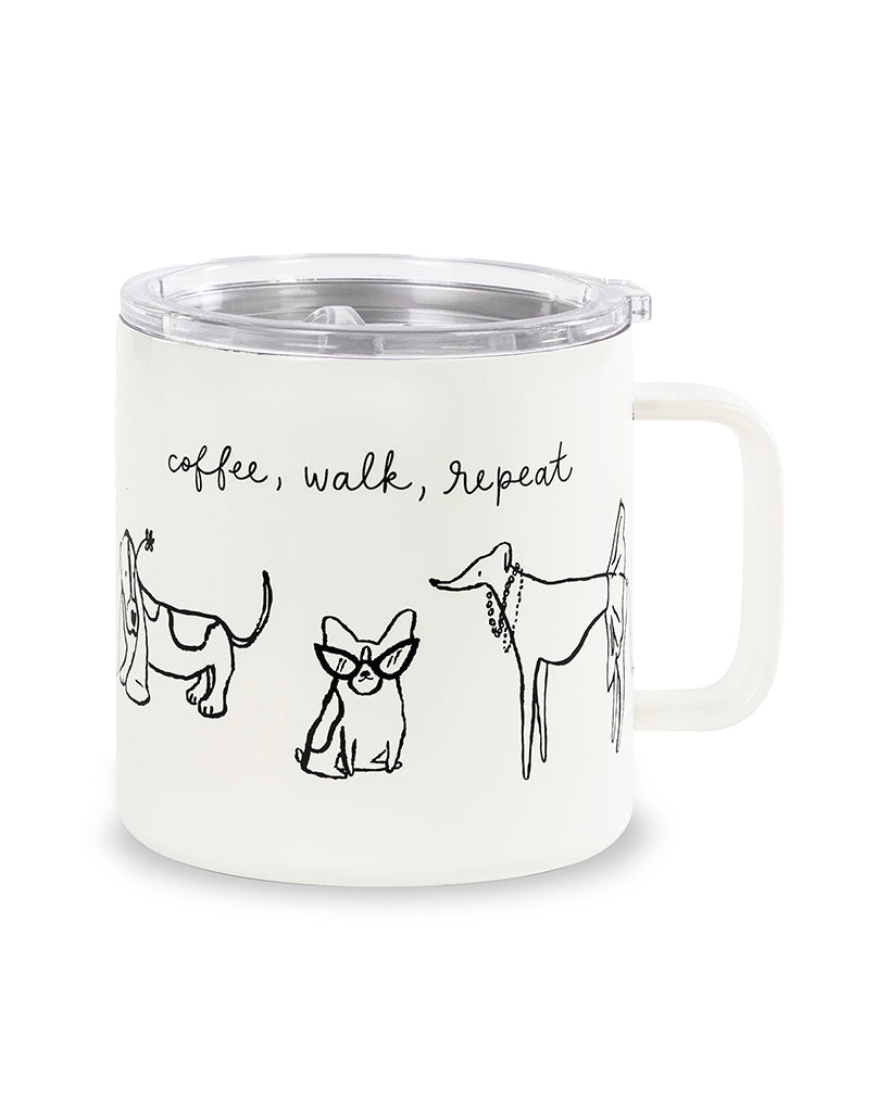 Stainless Steel Coffee Mug - Dog Party