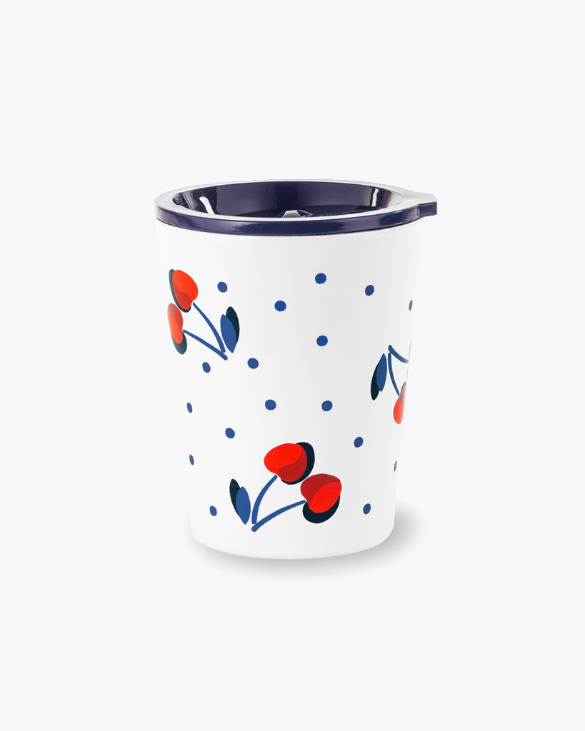 Stainless Steel Tumbler (12 oz.) - Vintage Cherry Dot