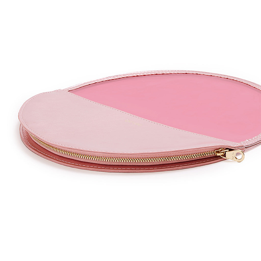 Peekaboo Circle Clutch - Pink Shimmer