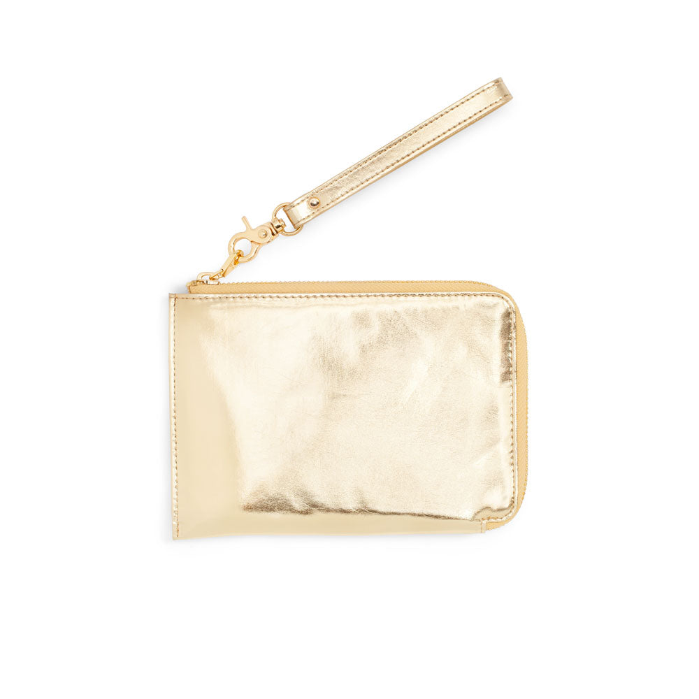 The Getaway Travel Clutch - Metallic Gold