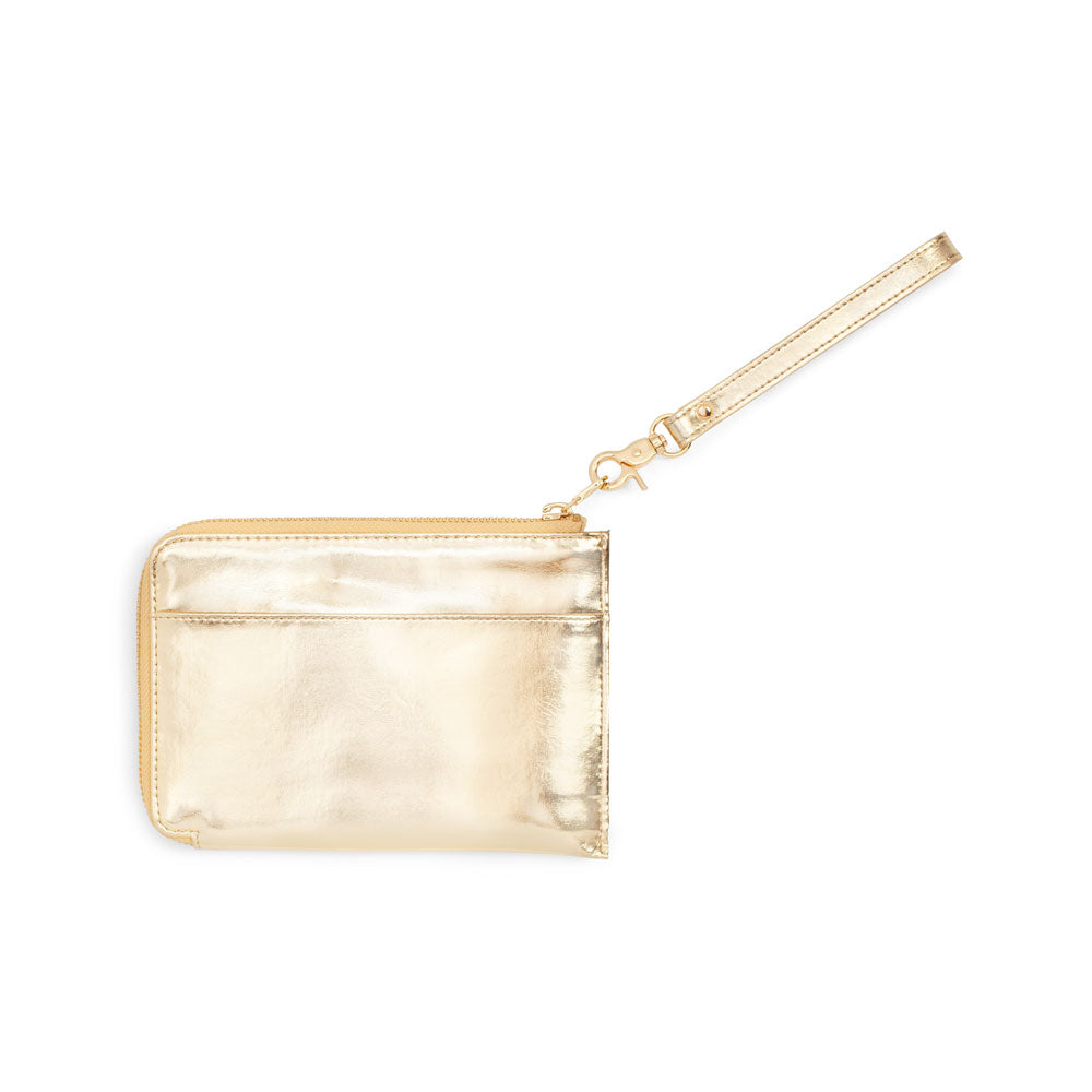 The Getaway Travel Clutch - Metallic Gold