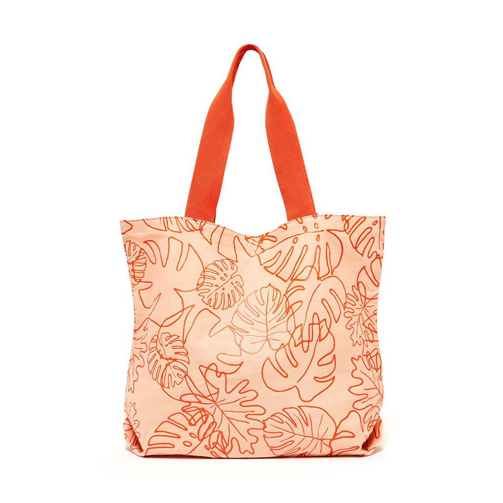 Canvas Tote - Monstera (Persimmon)