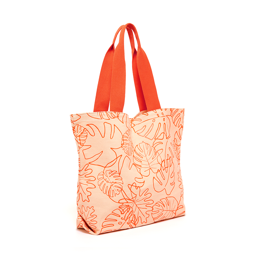 Canvas Tote - Monstera (Persimmon)