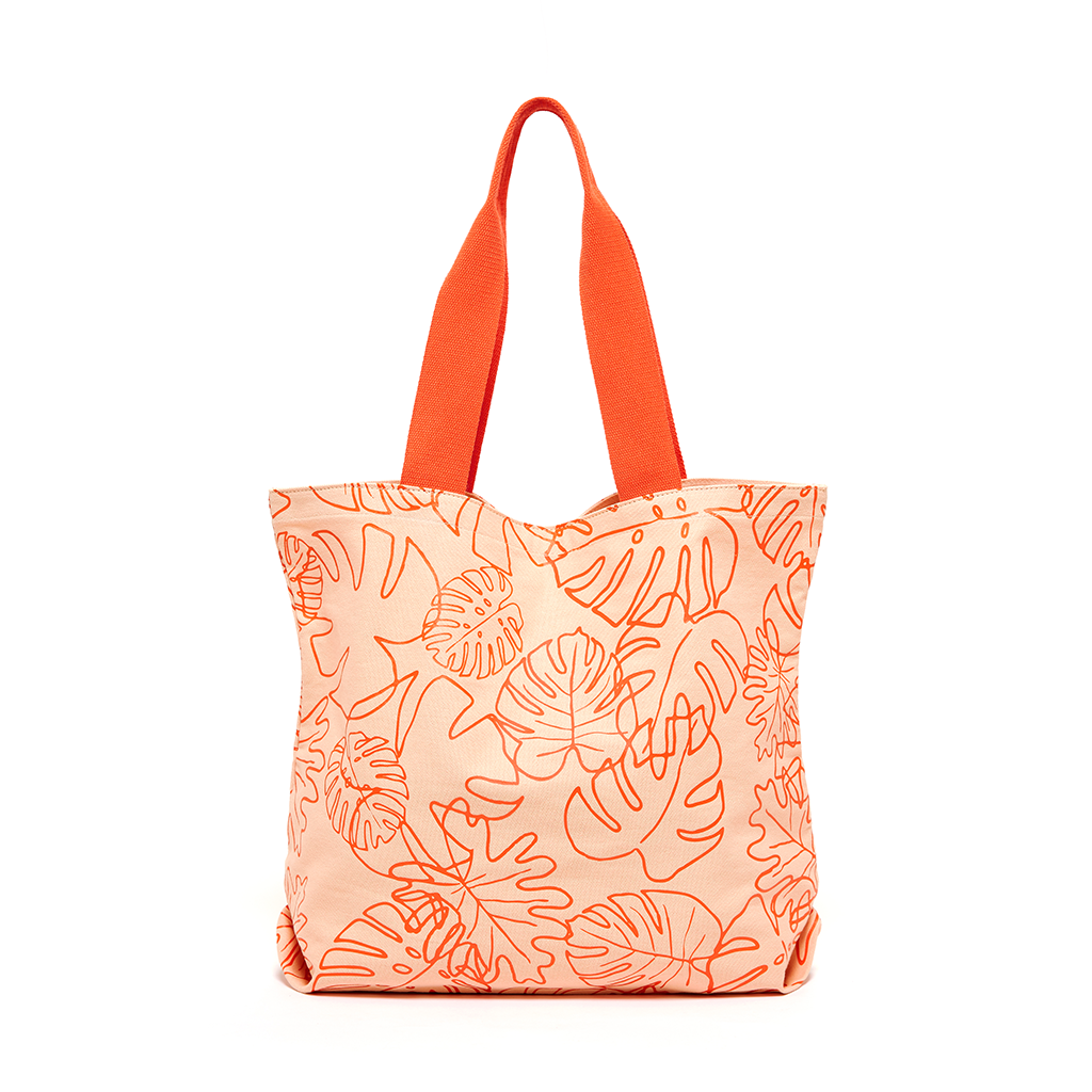 Canvas Tote - Monstera (Persimmon)