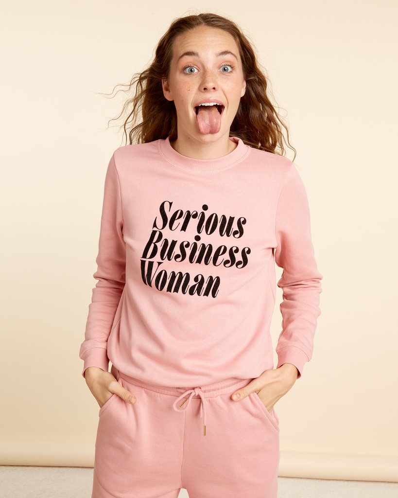 Sweatshirt - Serious Business Woman (Cameo Pink)