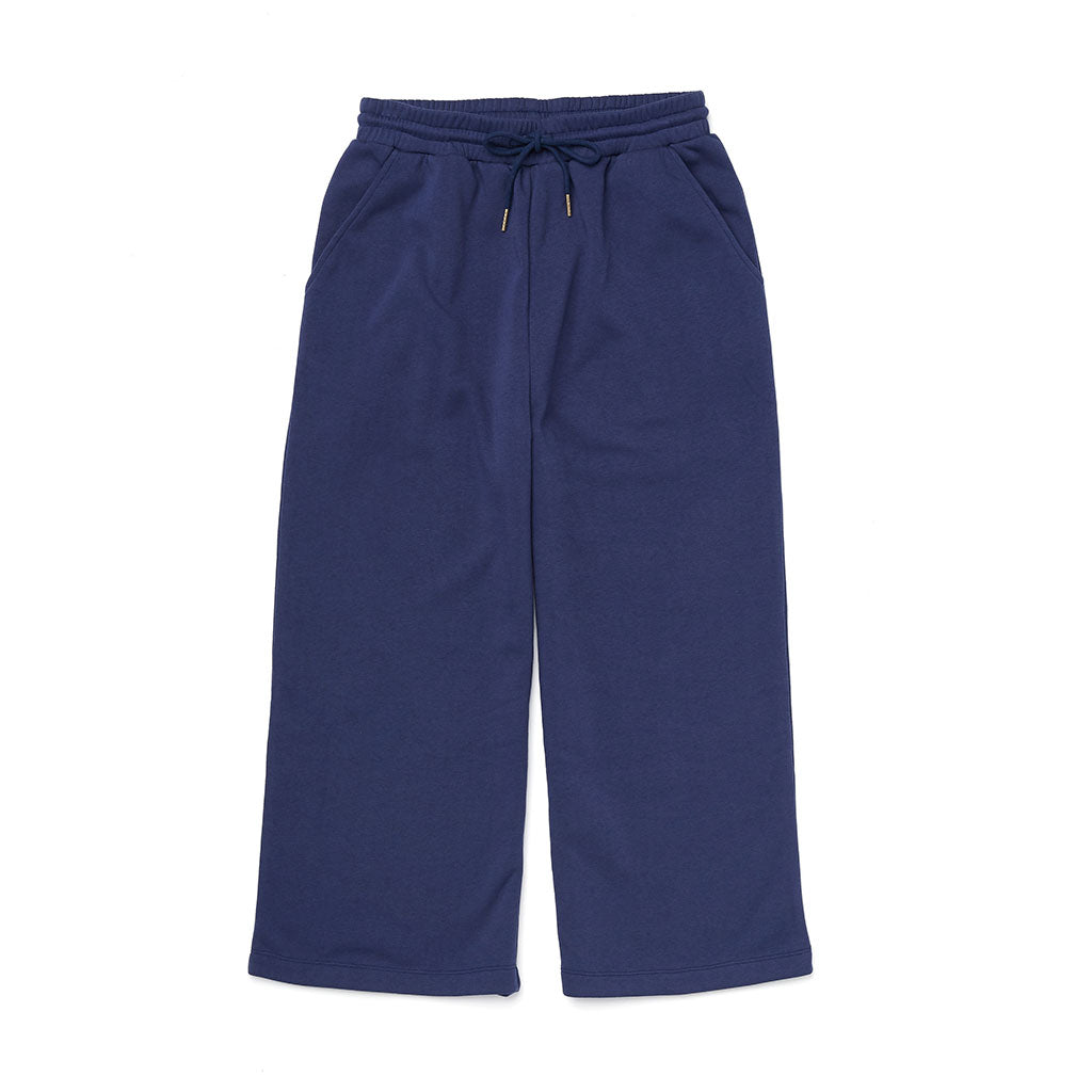 Script Wide Leg Sweatpant - True Navy