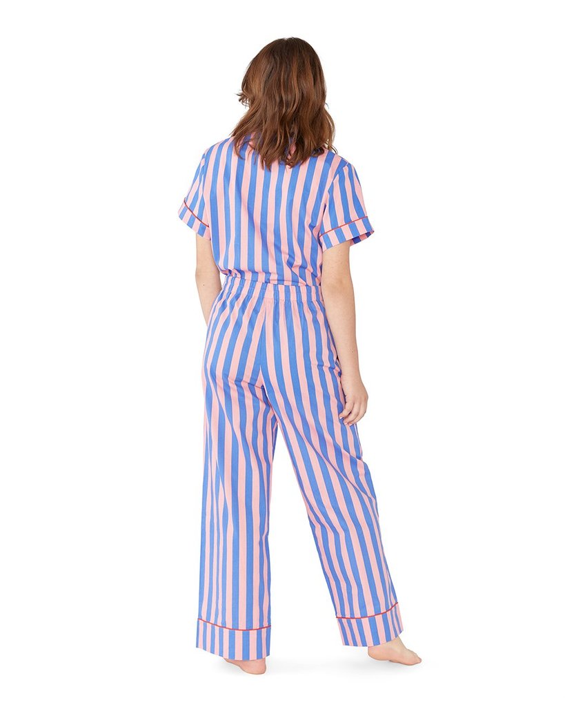 Leisure Club - Indigo & Sleepy Pink Sleep Pant