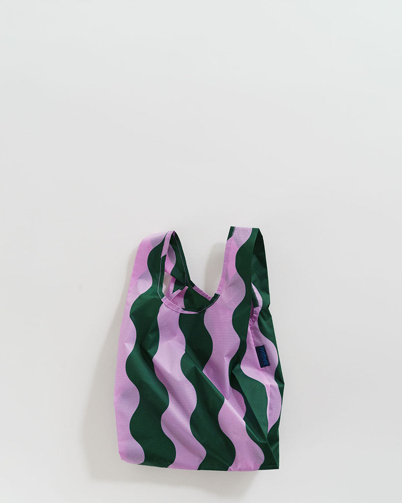 Baby Reusable Bag - Pink & Green Wavy Stripe