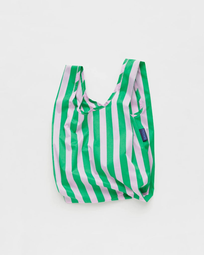 Baby Reusable Bag - Pink Green Awning Stripe