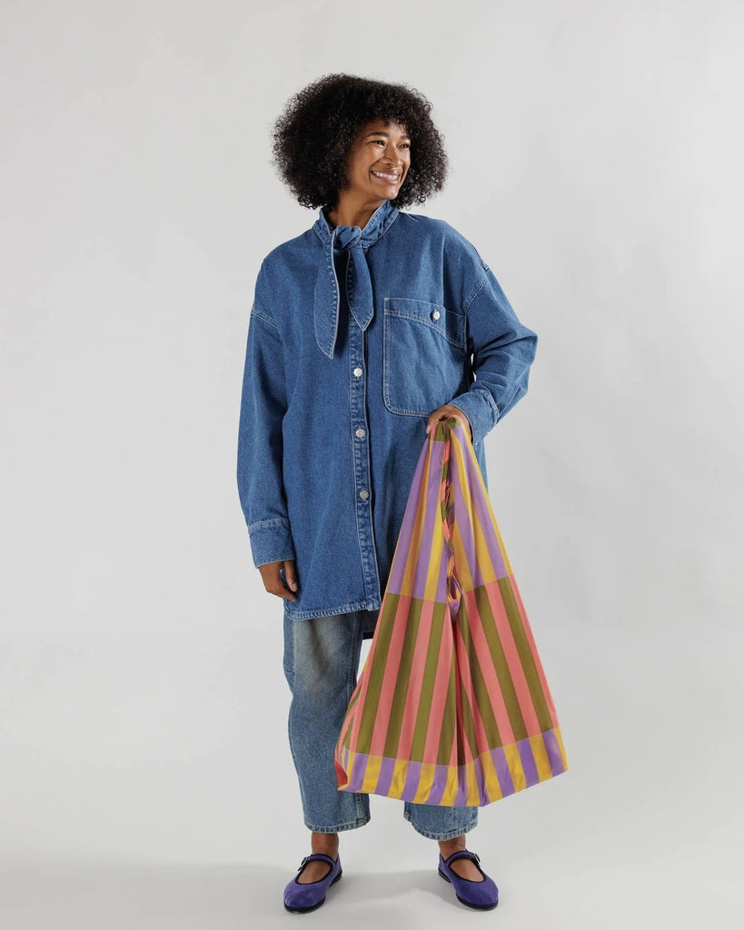 Big Reusable Bag - Sunset Quilt Stripe