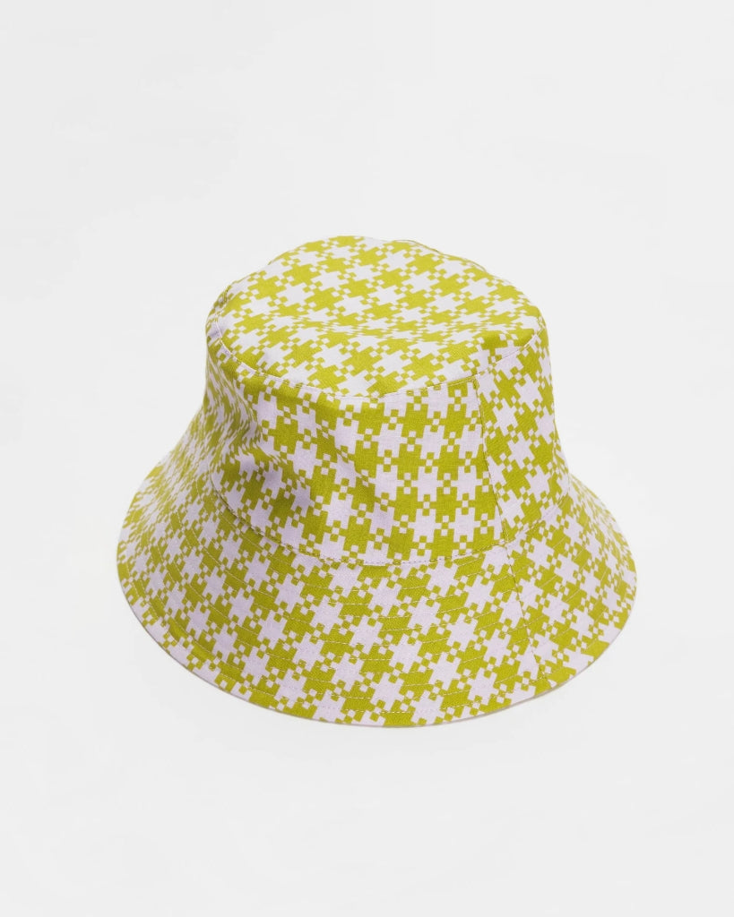 Bucket Hat - Pink Pistachio Pixel Gingham