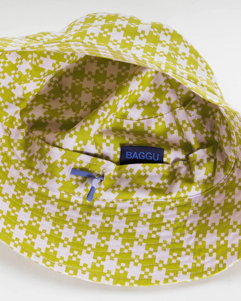Bucket Hat - Pink Pistachio Pixel Gingham