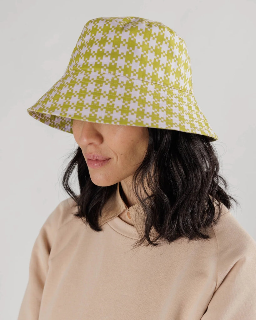Bucket Hat - Pink Pistachio Pixel Gingham