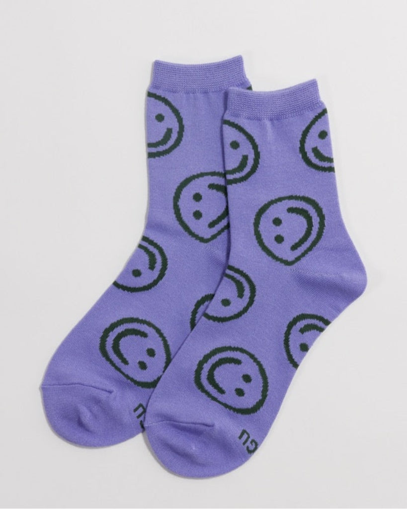 Crew Socks - Lavender Happy