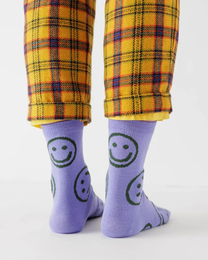 Crew Socks - Lavender Happy
