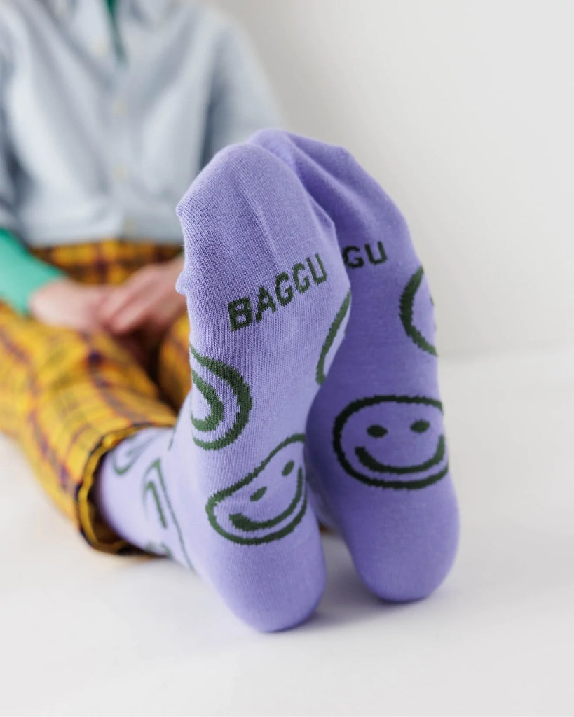 Crew Socks - Lavender Happy