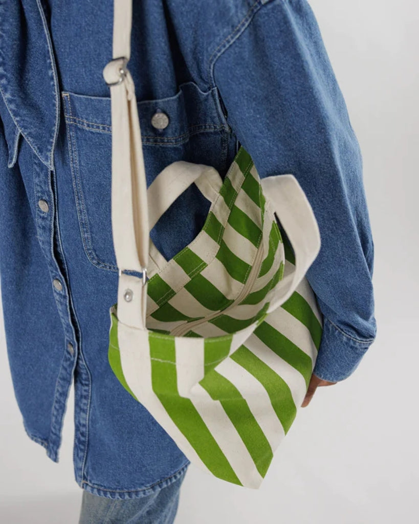 Horizontal Zip Duck Bag - Green Awning Stripe