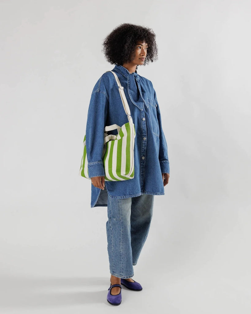 Horizontal Zip Duck Bag - Green Awning Stripe