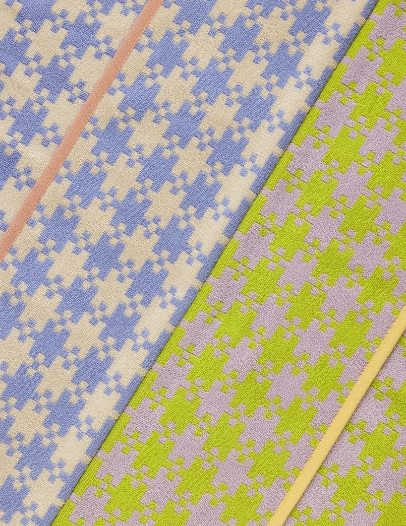 Hand Towel Set Of Two - Pastel Pixel Gingham