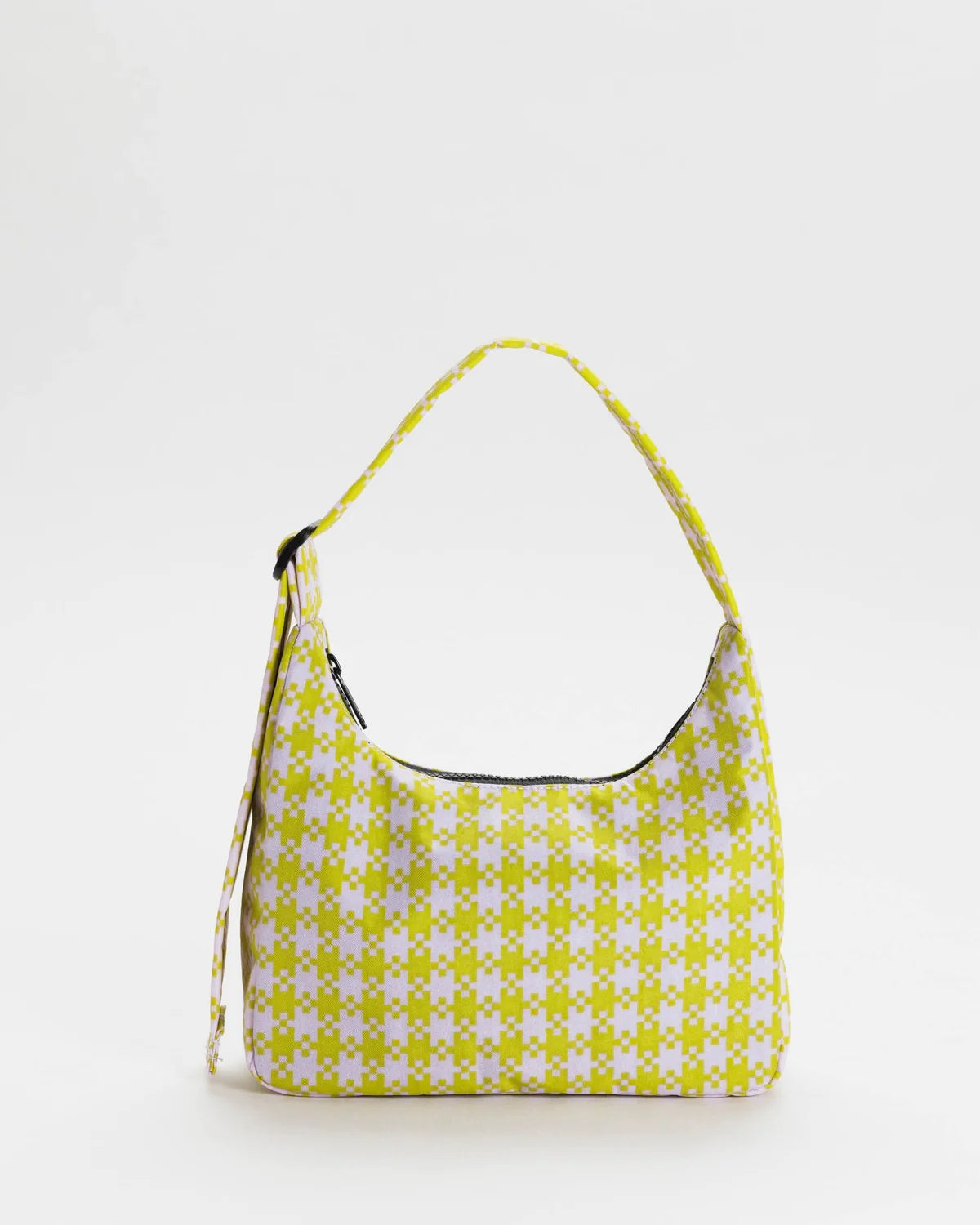 Mini Nylon Shoulder Bag - Pink Pistachio Pixel Gingham