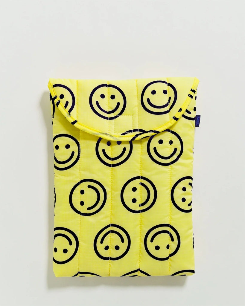 Puffy Laptop Sleeve - Yellow Happy