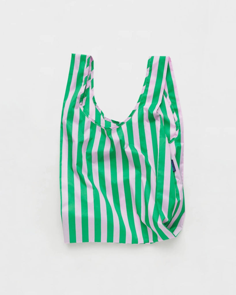 Standard Reusable Bag - Pink Green Awning Stripe