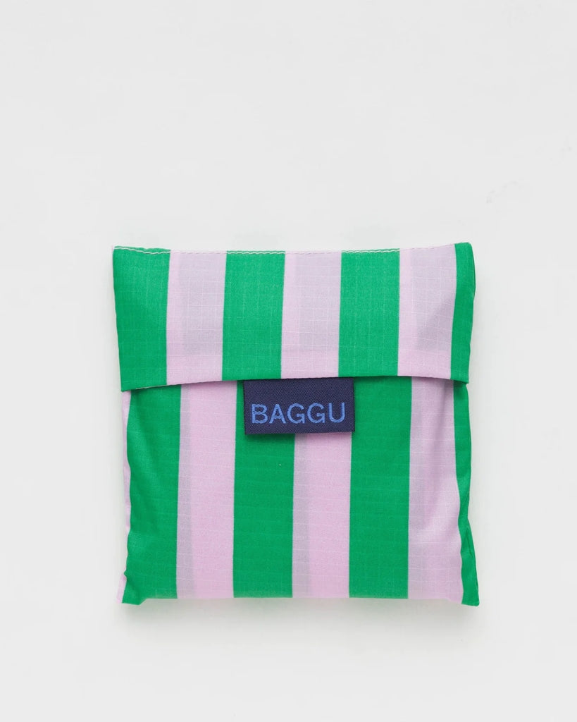 Standard Reusable Bag - Pink Green Awning Stripe