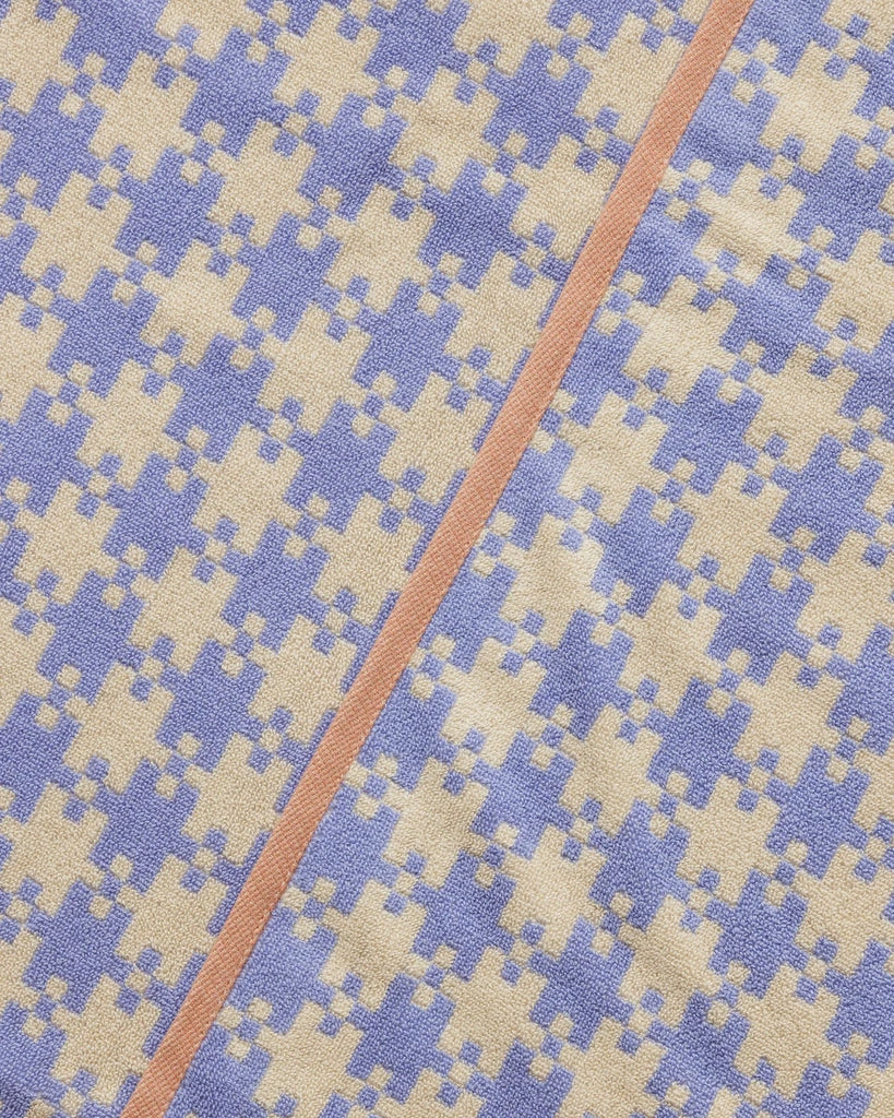 Bath Towel - Blue Pixel Gingham