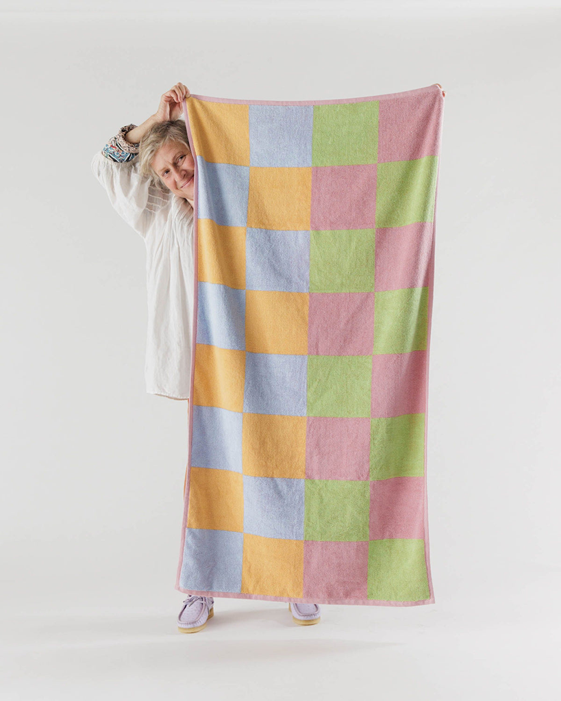 Bath Towel - Stucco Multicheck