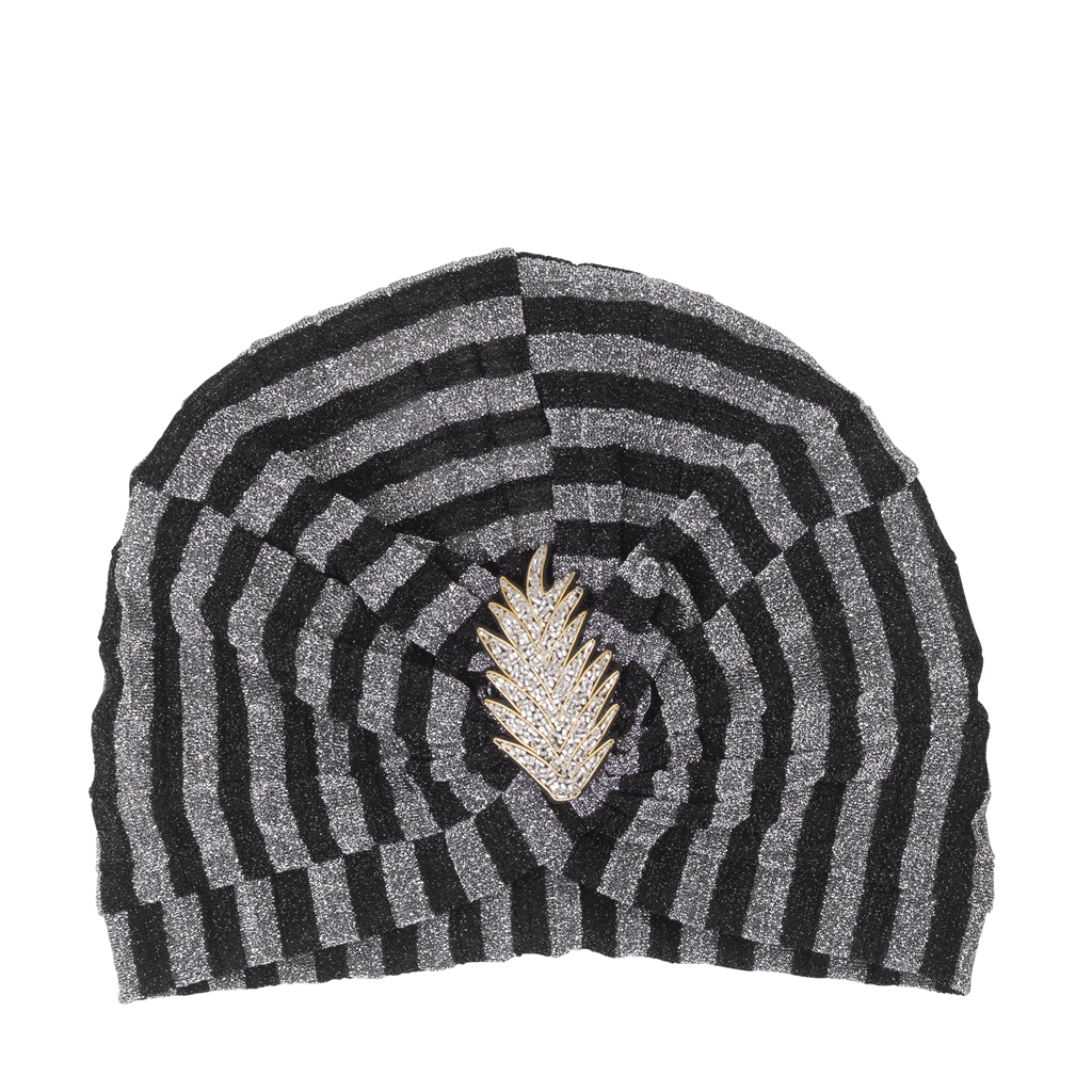 Caron Pleated Turban - Black