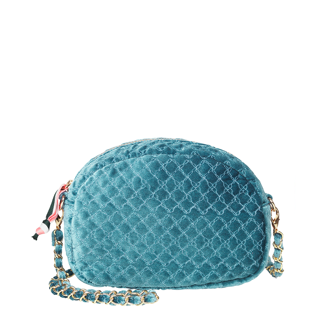 Lila Velvet Crossbody - Lichen Blue
