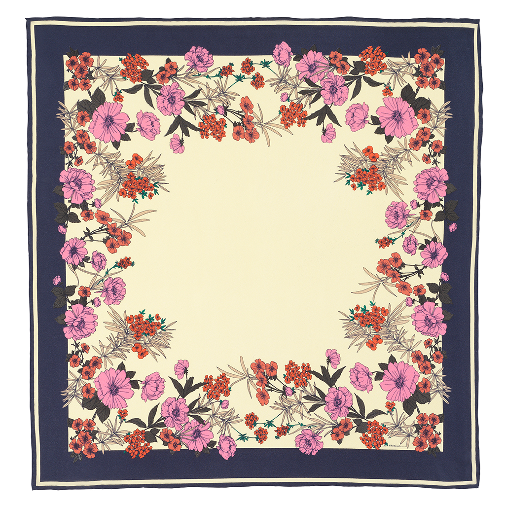Silk Scarf Nerine - French Vanilla