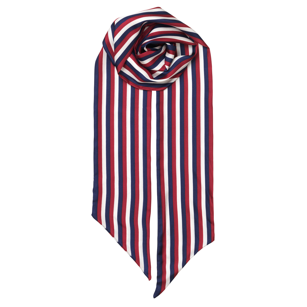 Silk Scarf - Slimmy Stripe Medieval Blue