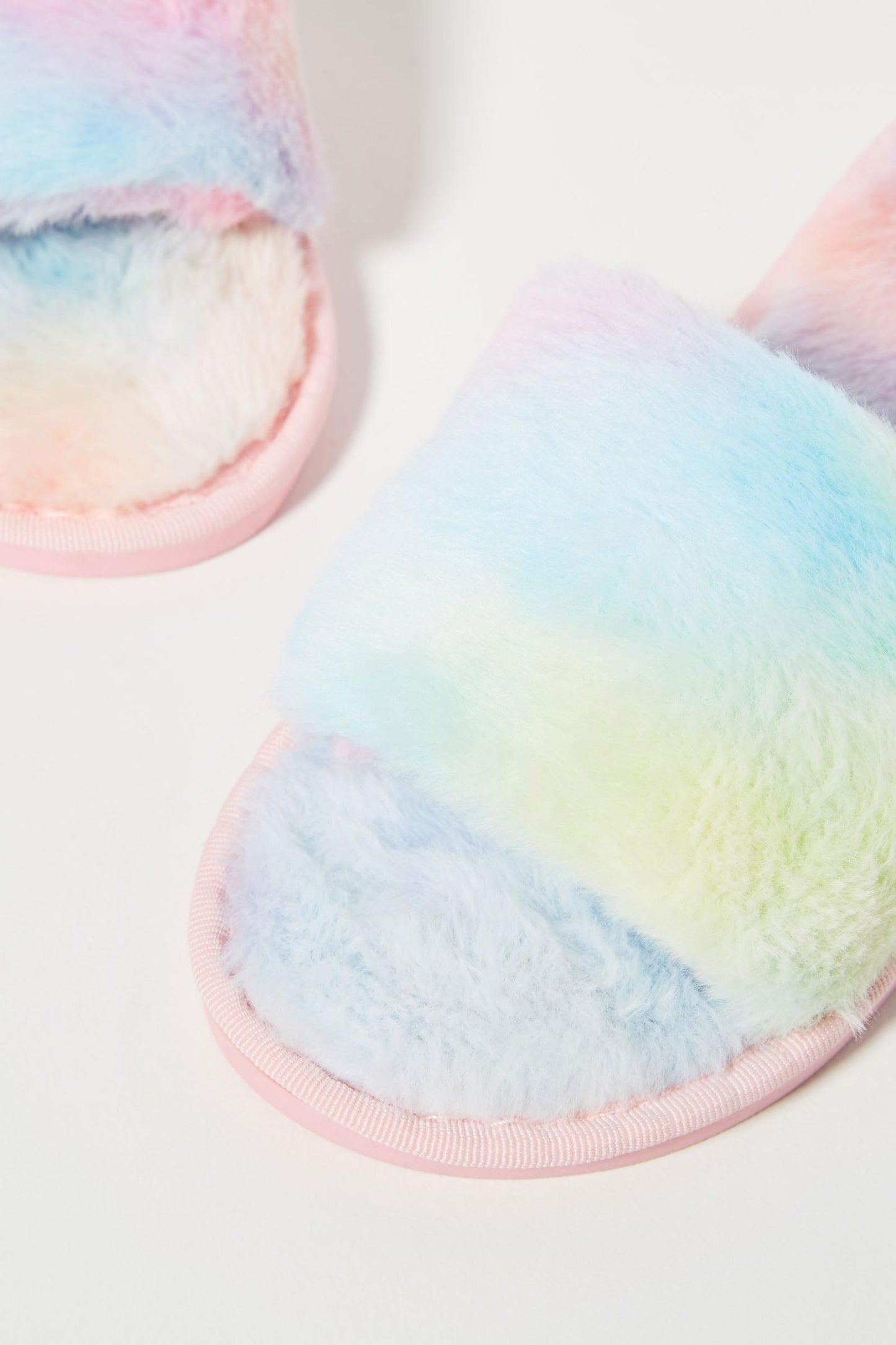 Leila Faux Fur Slippers - Sherbet Tie Dye