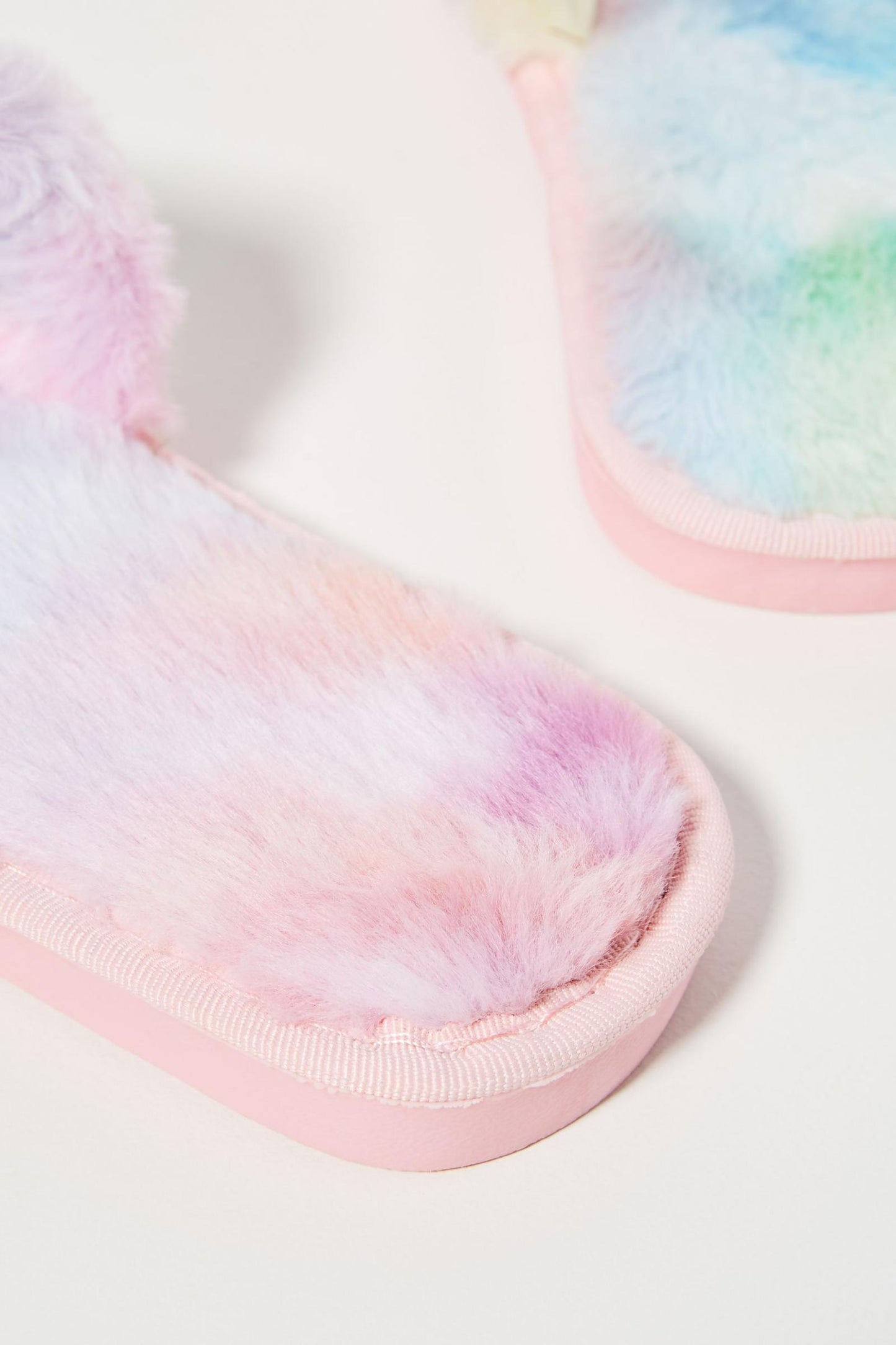 Leila Faux Fur Slippers - Sherbet Tie Dye