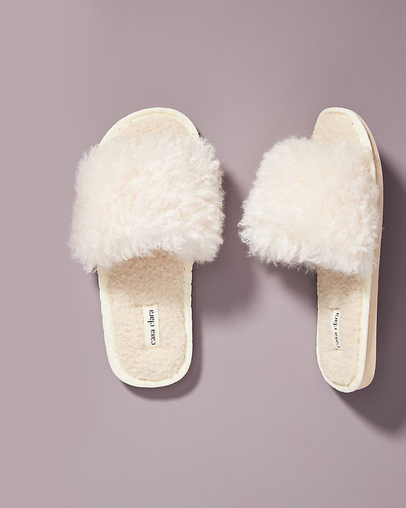 Casa Clara Lola Faux Fur Slippers Cream A Little Bird Told Me