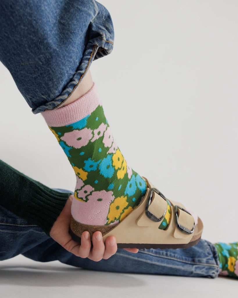 Crew Socks - Flowerbed
