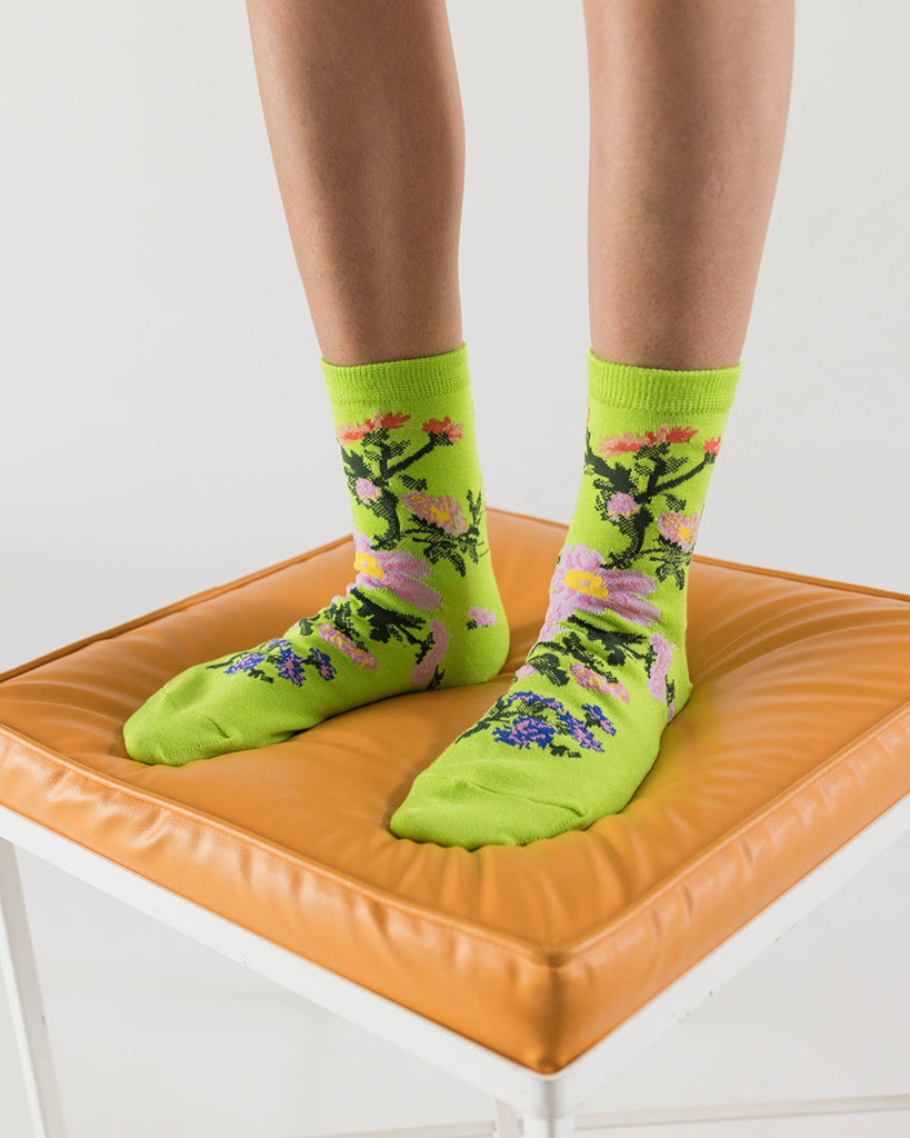Crew Socks - Lime Rose