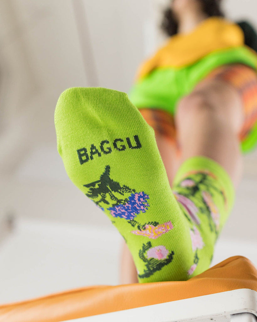 Crew Socks - Lime Rose
