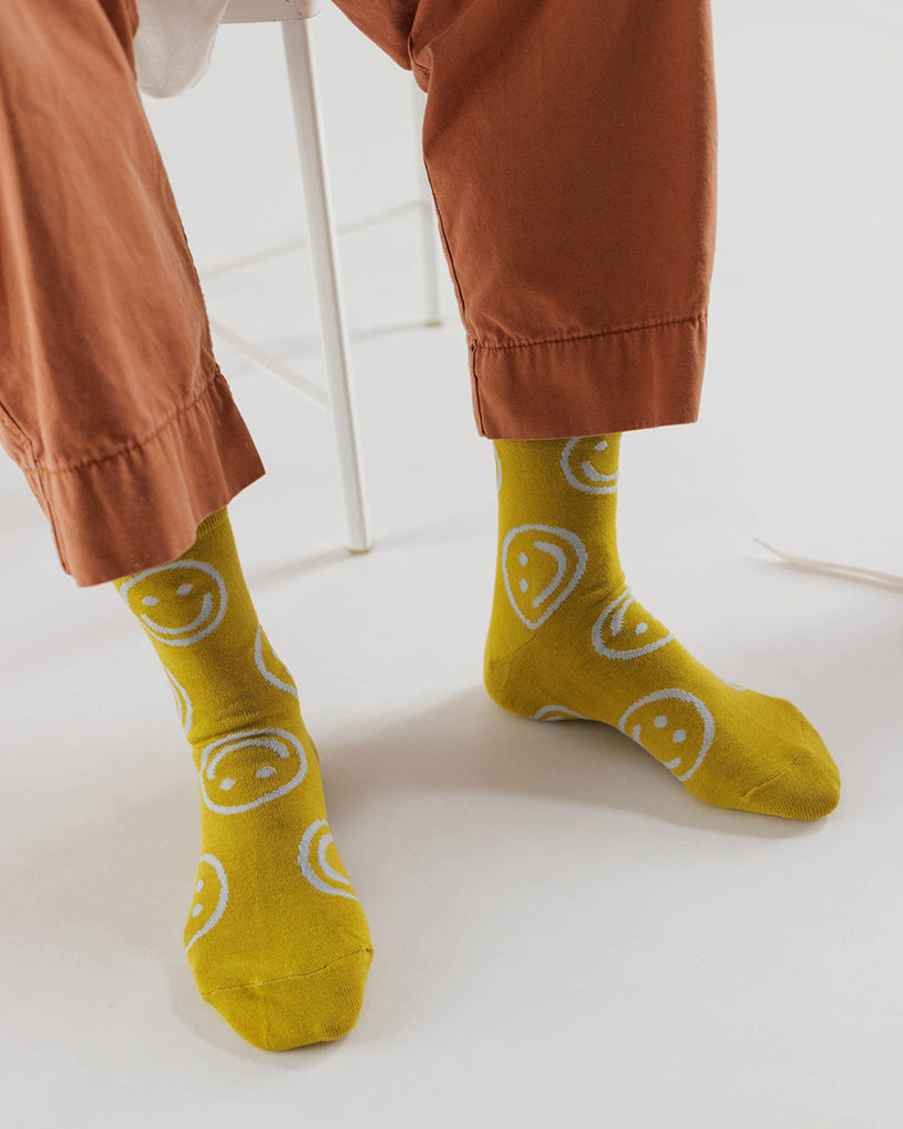 Crew Socks - Happy Ochre