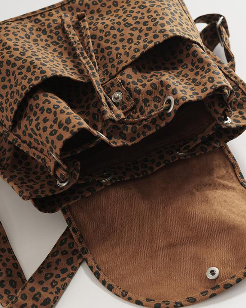 Drawstring Backpack - Nutmeg Leopard