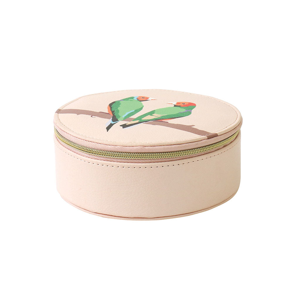 Travel Jewellery Case - Parakeet Birds